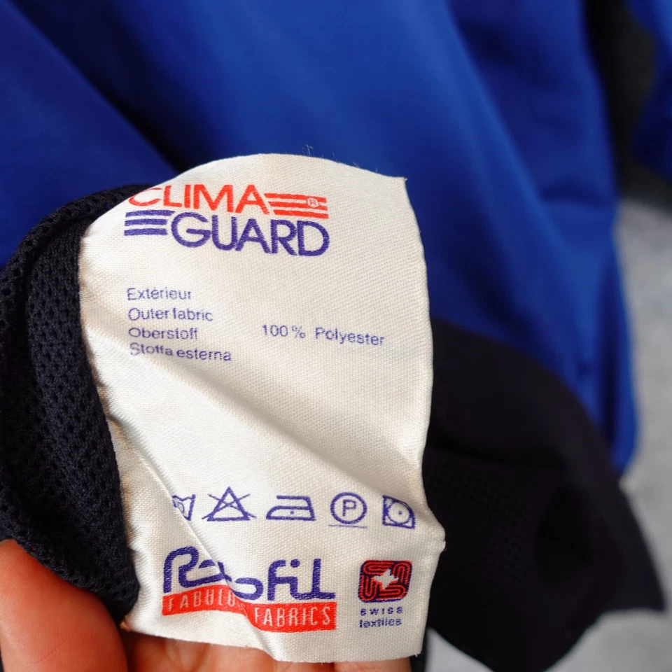 90s Vintage CUTTER BACK Climaguard Golf Jacket Men L Blue Half Zip Wind Pullover - Image 4 of 4