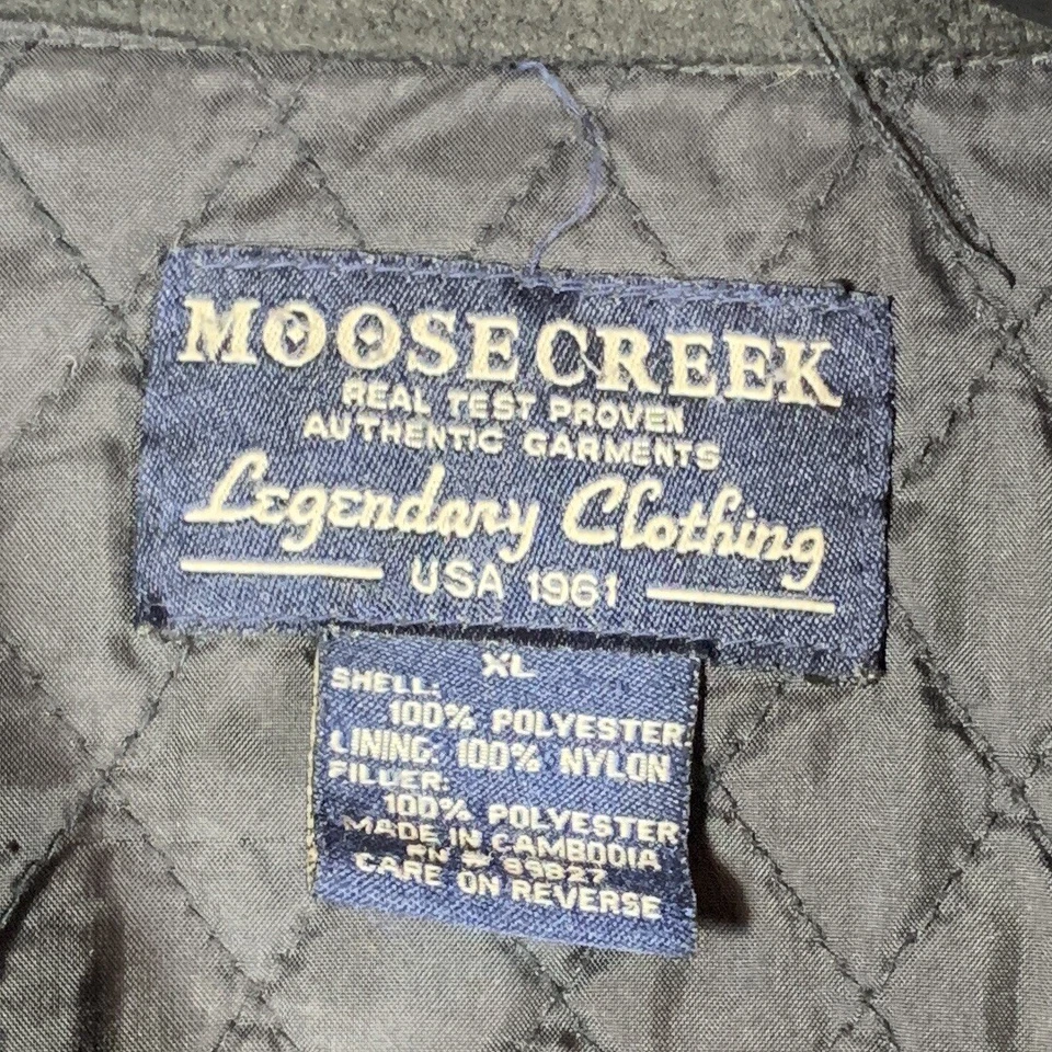 Moose Creek Men's XL Black Fleece Quilted Button Up Shirt Jacket Long Sleeve - Image 3 of 4