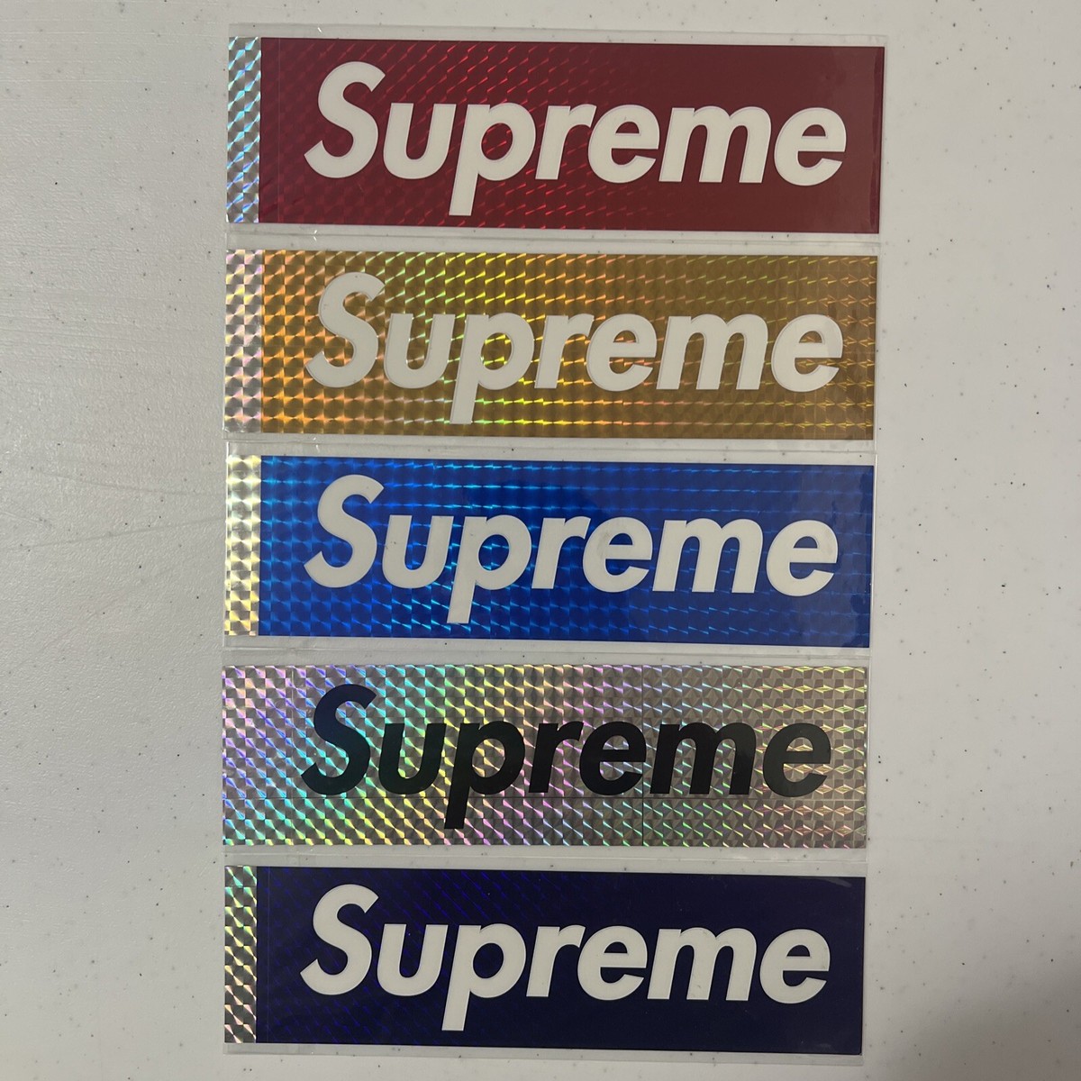 Supreme Holographic Box Logo Sticker Set 2006 Red Gold Supreme Holographic Box Logo Sticker Set 2006 Red Gold