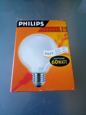 Philips G80 Softone 60w E27 soft white Glühbirne Leuchte Lampe Beleuchtung