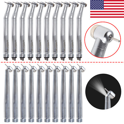 1-10 Dental LED E-generator 45 Degree handpiece /High Speed No-LED 2/4Hole tr