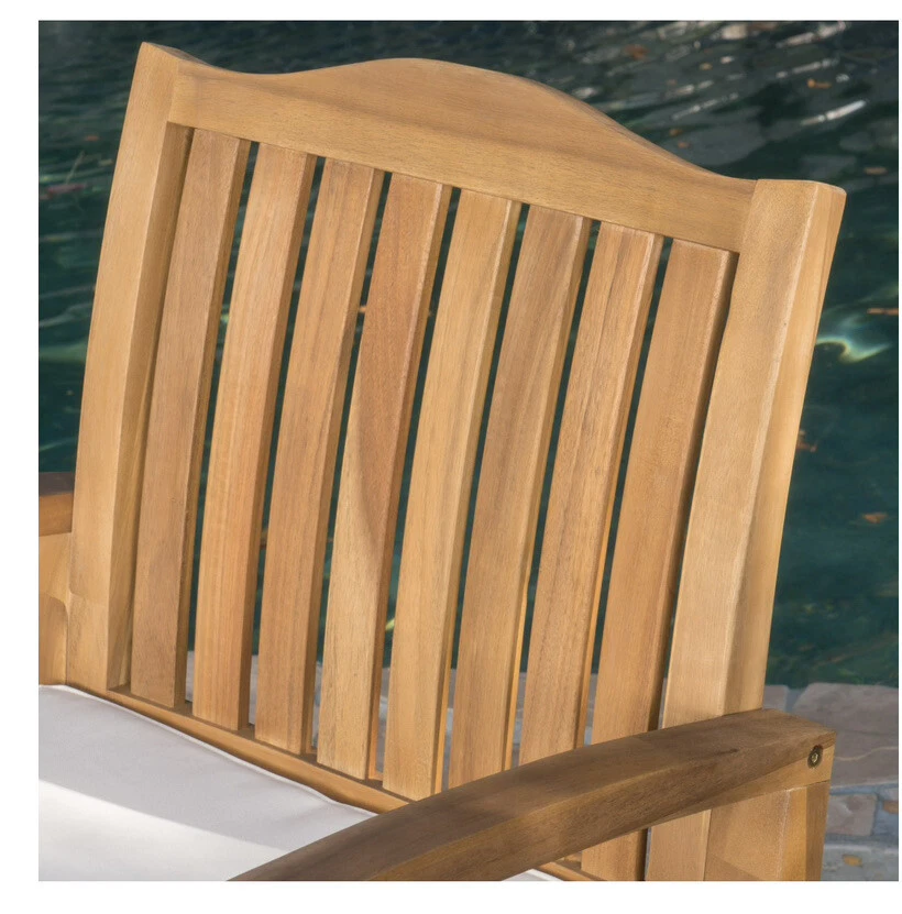 Pearl Outdoor acacia wood outdoor furniture Set Of 2 - Image 2 of 3