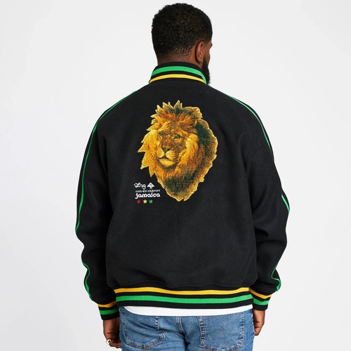 Lifted Research Group Mens LRG The King Lion Jamaica Black Wool Jacket NWT Small - Picture 4 of 5