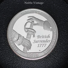2015 S Proof Saratoga ATB Quarter - From a Clad Proof Set - Light Toning - Lot A