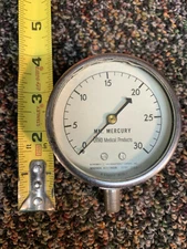 Vintage MM Mercury Air Regulator Gauge 18595-1 Ohio Medical Products with Chrome