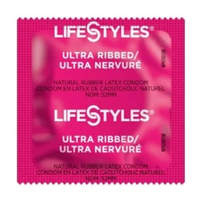 Lifestyles Ribbed Pleasure Lubricated Bulk Condoms - Choose Quantity