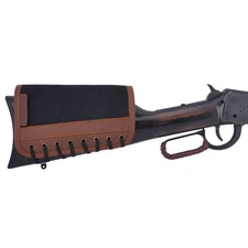 Classic Rifle Shell Buttstock Holder Canvas Leather Cheek Rest Gun Cover
