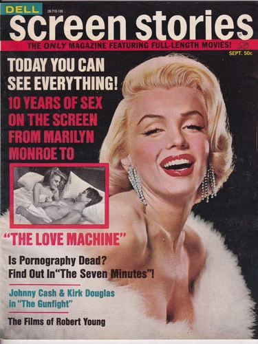 Screen Stories magazine-January 1971, Marilyn Monroe cover/feature, Love Machine