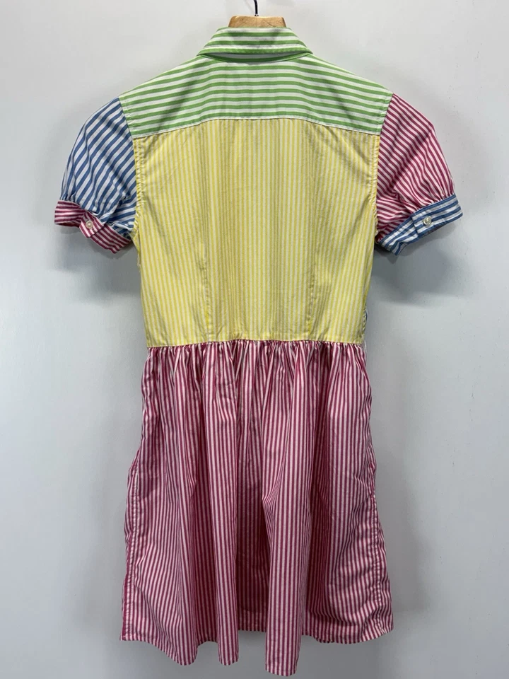 Polo Ralph Lauren Striped Shirt Dress Sz 16 Girls Pockets *no Belt* Multicolor - Image 4 of 4