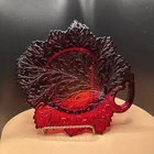 Fenton Amberina Ruby Red Glass Leaf Dish or Plate