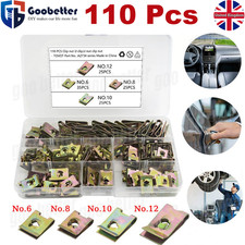110Pcs U Nuts Kit No.6-12 Speed Fasteners U Clips Spire Auto Captive Nut Clip UK