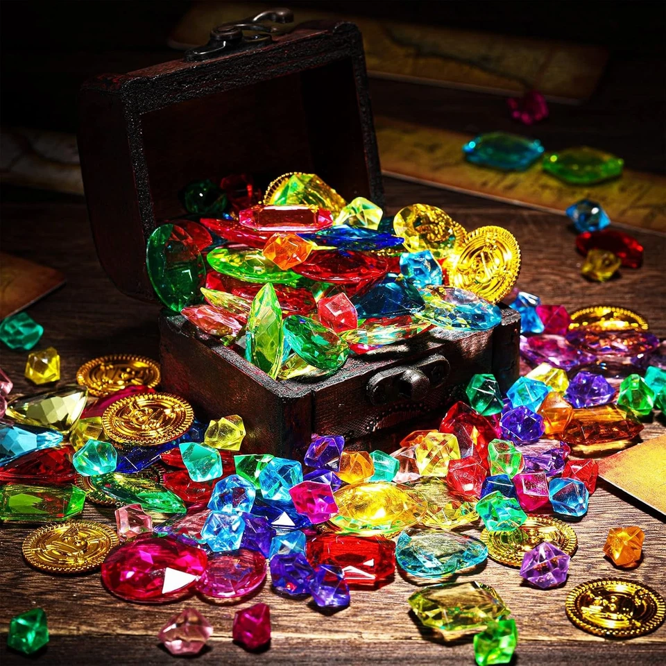 430 Piezas Decoraciones Fiesta Pirata Tesoro Joyas y Pirata Oro Falso Foto 2 de 4