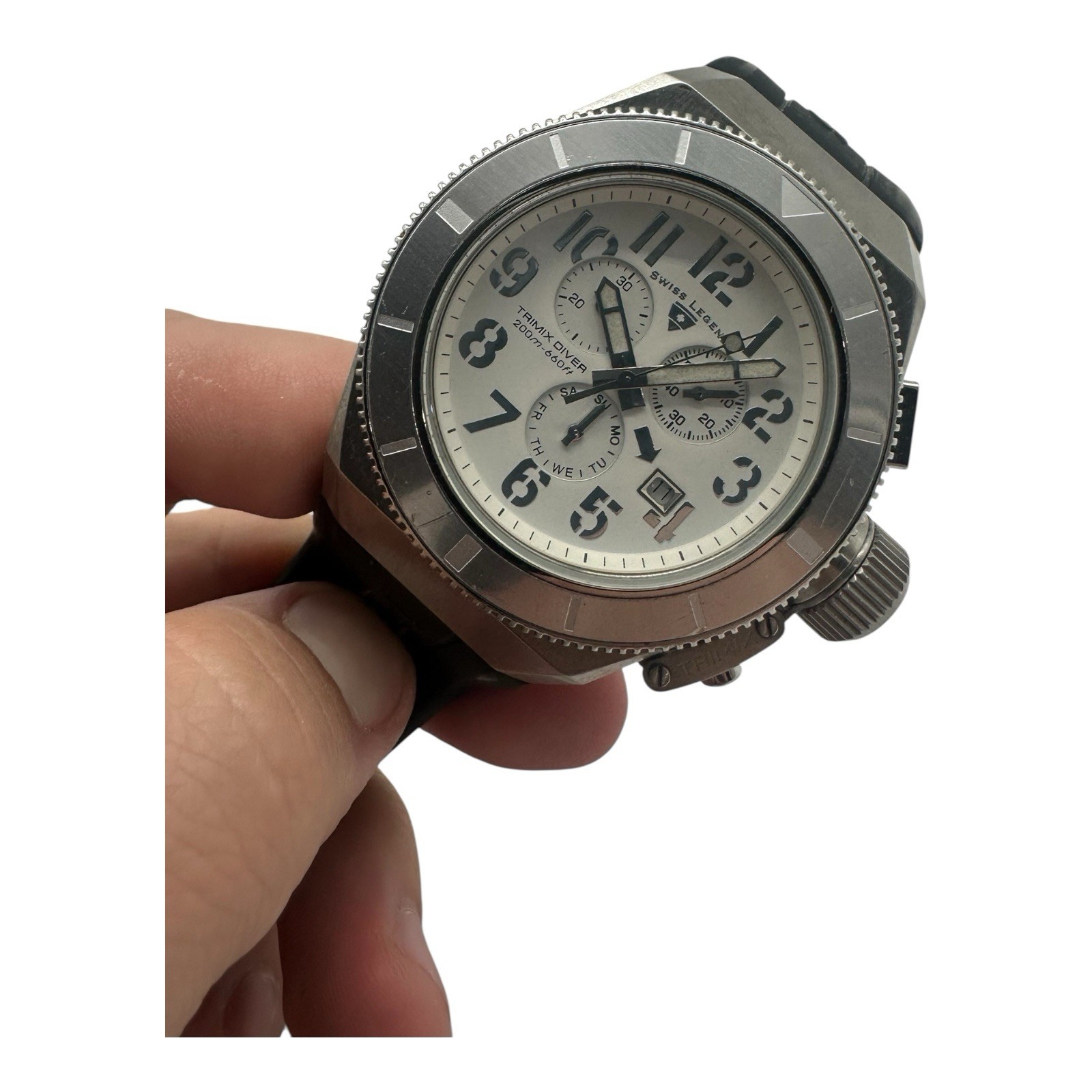 Swiss Legend Trimix Diver Chronograph Watch New Battery TESTED 113001195