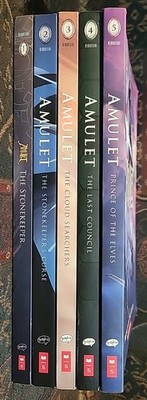 Lot of 6 AMULET Books #1-5 + 8 by Kazu Kibuishi Graphic Novels