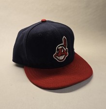 New Era Cleveland Indians Chief Wahoo On Field 59Fifty Hat 7 1/8 Blue Red USA