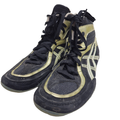 Asics Split Second JY802 Wrestling Shoes Mens Size 13 Black Gold