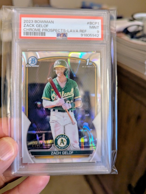 2023 Topps Chrome Prospects Lava Refractor Oakland A's #BCP1 #'rd to 399! PSA9