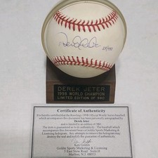 Rawlings Derek Jeter Signed 1998 World Series Yankees Baseball w/COA