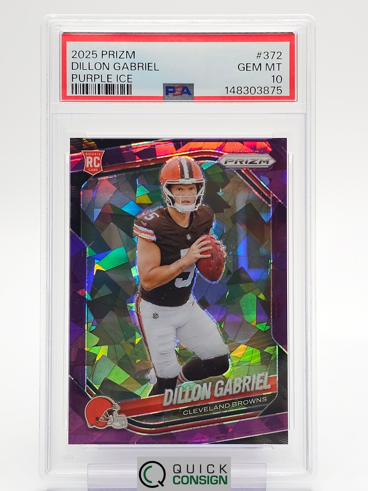 Dillon Gabriel Panini Prizm #372 Purple Ice