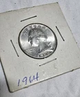 1964 Washington Quarter No Mint Mark - 90% Silver - EF