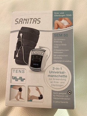 SANITAS TENS Gerät SEM50 Knie / Ellenbogen 2 in 1 Reizstrom Schmerzlinderung Neu