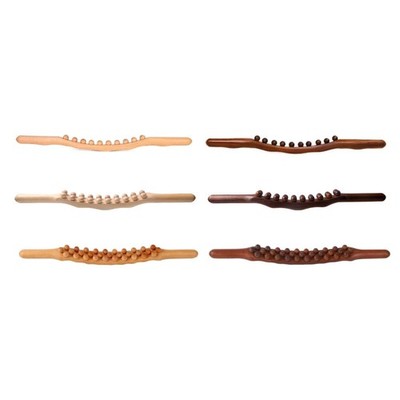Wooden Massage Stick with Beads Guasha Tool for Hamstrings Beauty Salon Neck