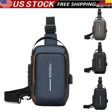 USB Charging Sport Sling Anti-Theft Shoulder Bag Crossbody Bags Chest Backpack