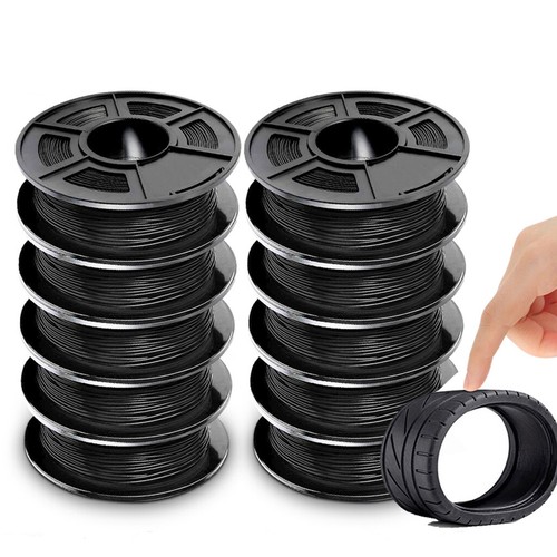 SUNLU 10 Rolls 95A TPU Black 3D Printer Filament 1.75mm TPU 0.5KG/Roll Flexible