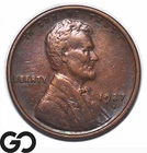 1927-S Lincoln Cent Wheat Penny, Choice Unc+