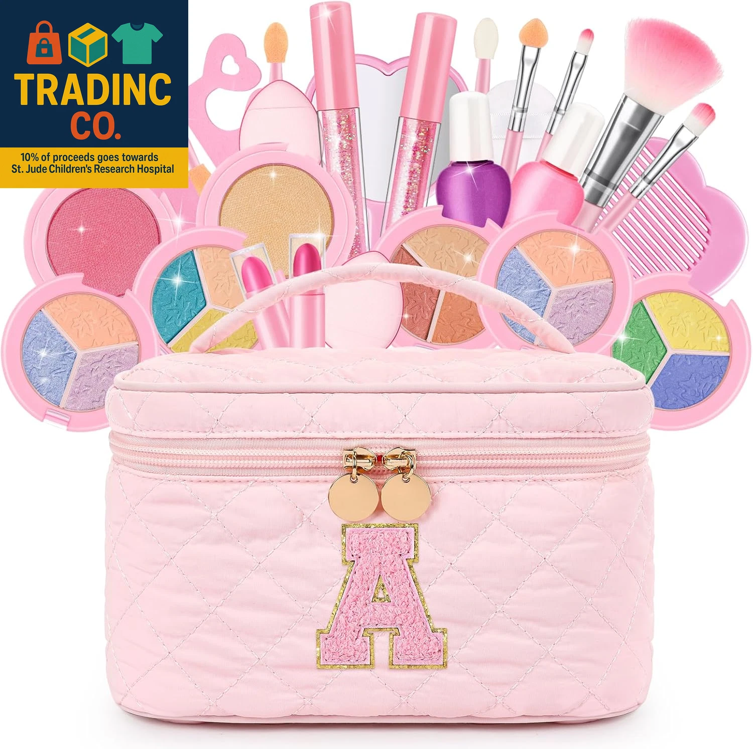 Kids Washable Makeup Set for Girls - 29Pcs Real Non-Toxic Play Make up Kit Toys