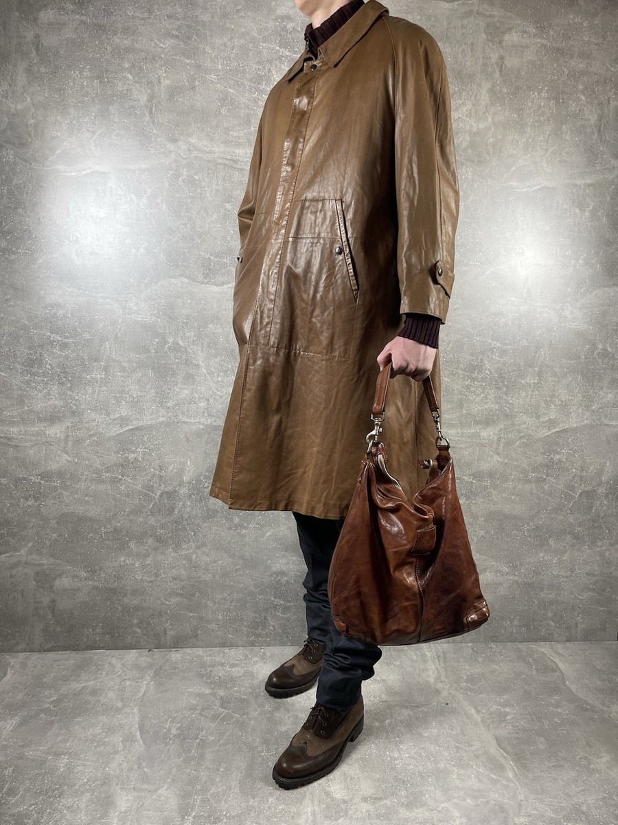 Hermes Sport Archives 80s Luxury Real Fur Leather Brown Coat Sz L