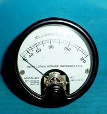 Weston Model 425 RF Milliamperes Panel Meter 0-120mA 2 5/8 inch