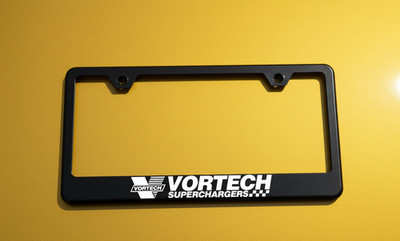PREMIUM Vortech Superchargers License Plate Frame Premium Black Metal
