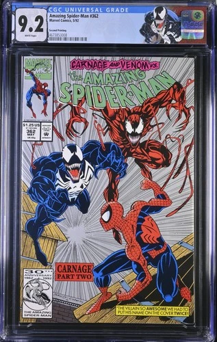 AMAZING SPIDER-MAN #362 (1992 Marvel) CGC 9.2 Direct Edition 2nd Printing