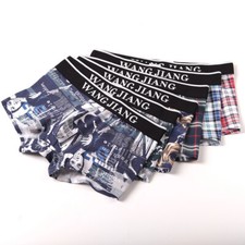 3Pack Men's Printed Boxer Briefs Checkered Underwear Shorts for Sensuality