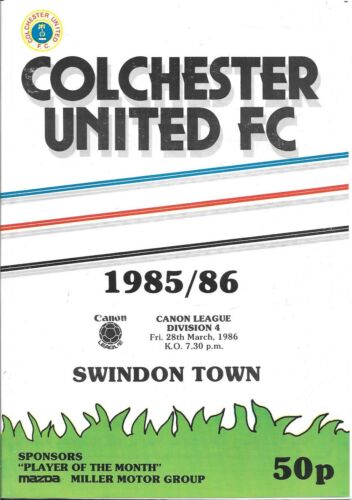1985-86 Colchester United v Swindon Town