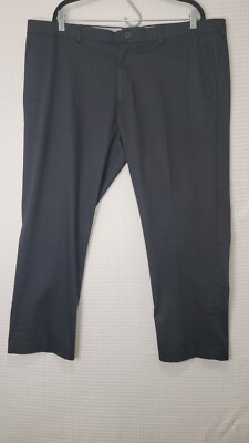 EUC Men's 42x30 HAGGAR Iron Free Premium Khaki Straight Fit Black Dress Pants