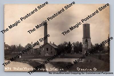 Water Works Pump Station OBERLIN Ohio RPPC Antique Infrastructure Photo 1909