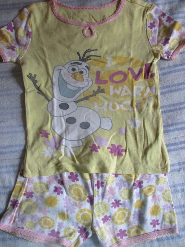 GUC Disney Store Girls Size 6 Yellow Olaf Frozen PJ Set - CUTE!