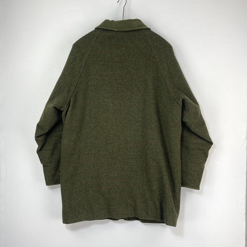 Barbour Loden Tweed Coat Mens Large Green Check Shooting Hunting Field Jacket - Picture 2 of 23