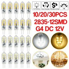 10/20PCS G4 20W 2835 SMD Bi-pin 12 LED Lamp Light Bulb DC 12V 6000K White Warm