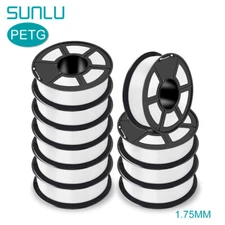 10KG SUNLU PETG 3D Printer Filament 1.75mm Strong Neat Spool No-Knot White