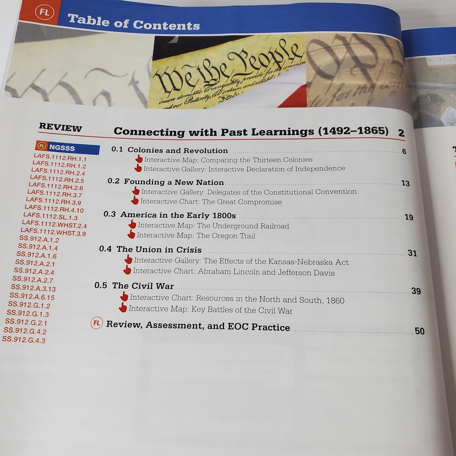 Florida United States History 2018 Hardcover Pearson Student Textbook Grade 10