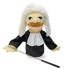16" Judge Hand Puppet with Retractable Control Rod Interactive Puppet For Kids