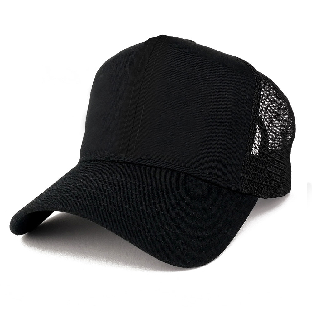 XXL Oversize High Crown Adjustable Plain Mesh Back Trucker B