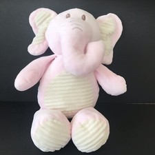 KellyToy Baby Plush Pink Elephant Rattle Clip On Toy Crinkle Ears 18 In Light
