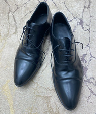 Prada Oxford Formal Shoes Black Leather Lace Ups Size 5 Eu 39 Us 6