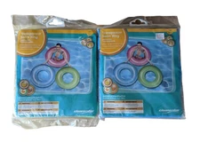 Vintage NOS Clearwater Transparent Inflatible Swim Ring Blue & Green -Kmart