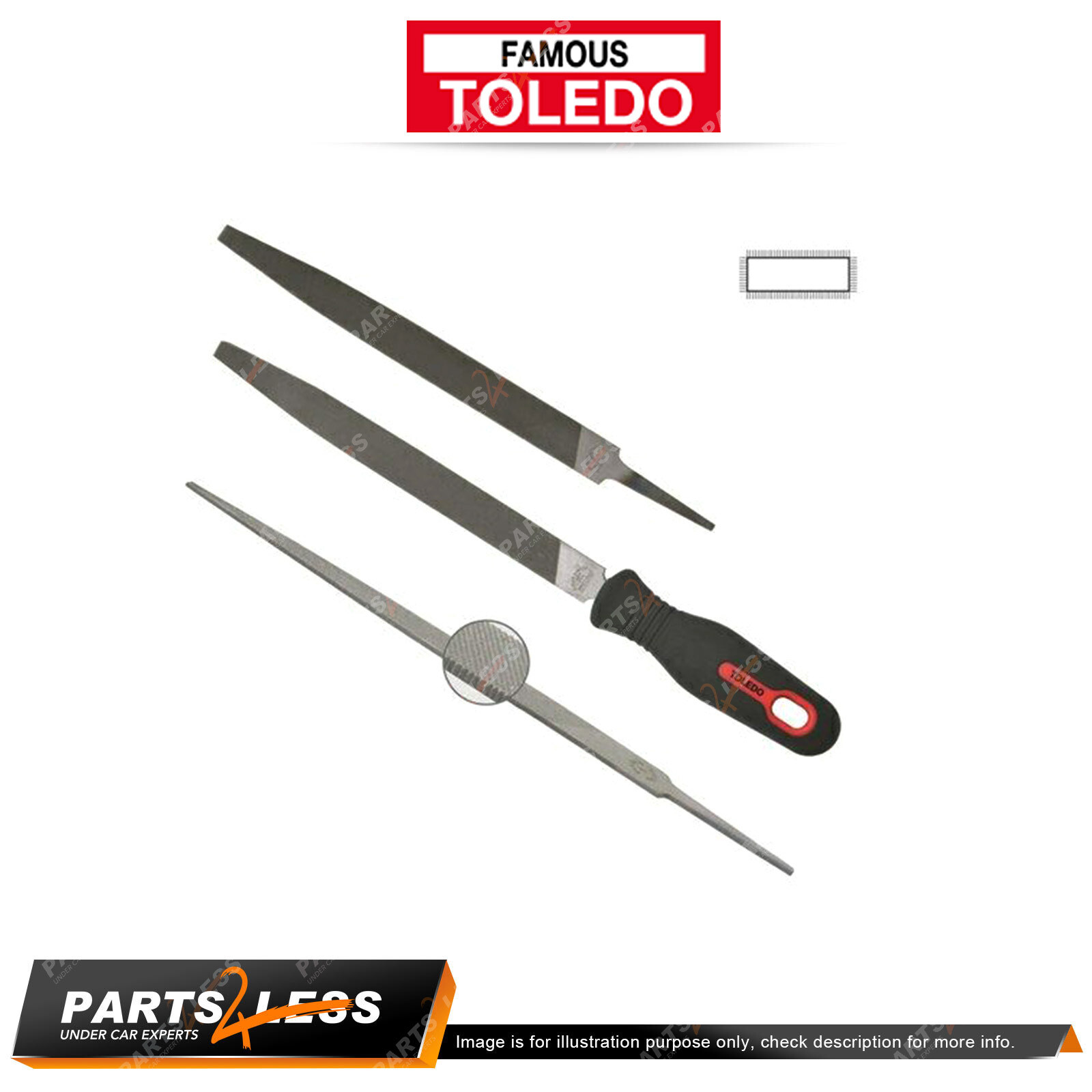 Toledo 200mm Length Warding File with Handle - Smooth Cut Carded Pack ...