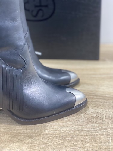 Ash texano Donna elison pelle nera frange casual boot 36 - Foto 4 di 7